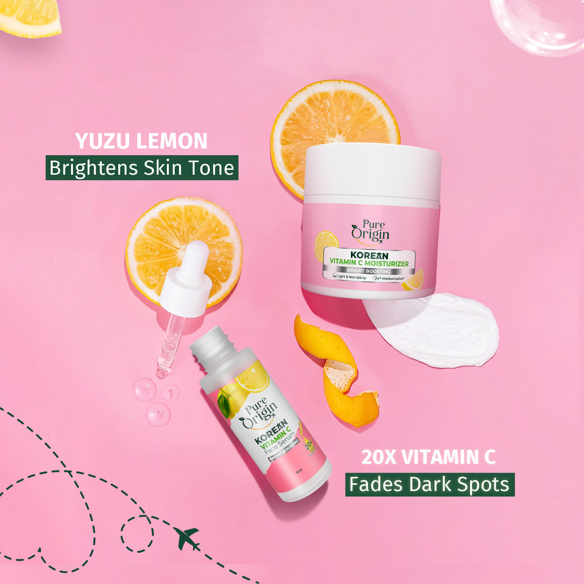 Korean Bright Boosting Yuzu Lemon Serum & Moisturizer Duo
