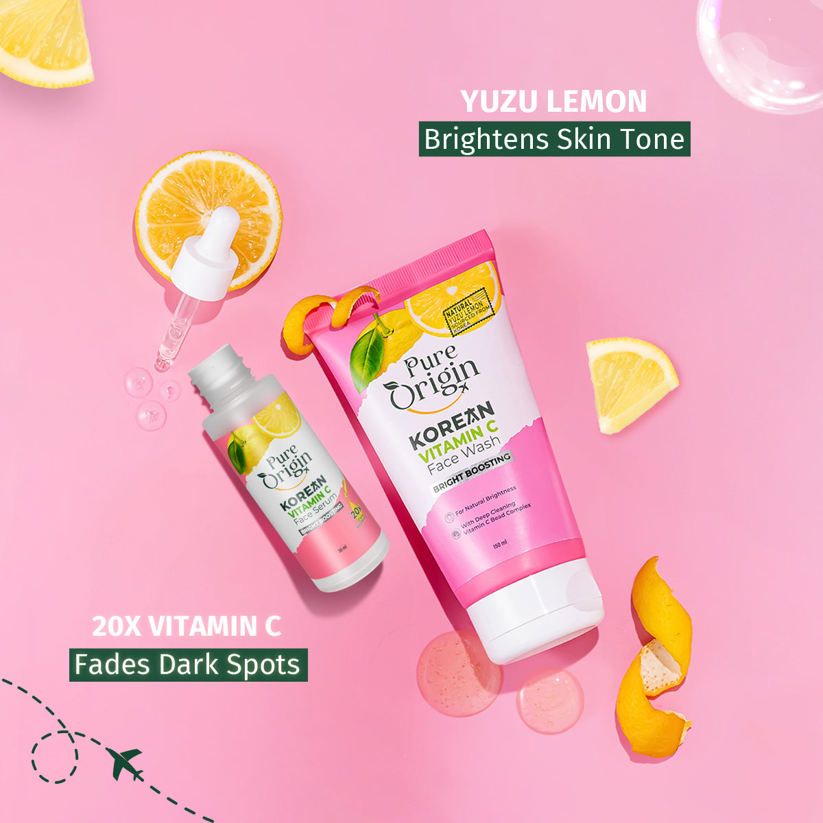 Korean Bright Boosting Yuzu Lemon Serum & Facewash