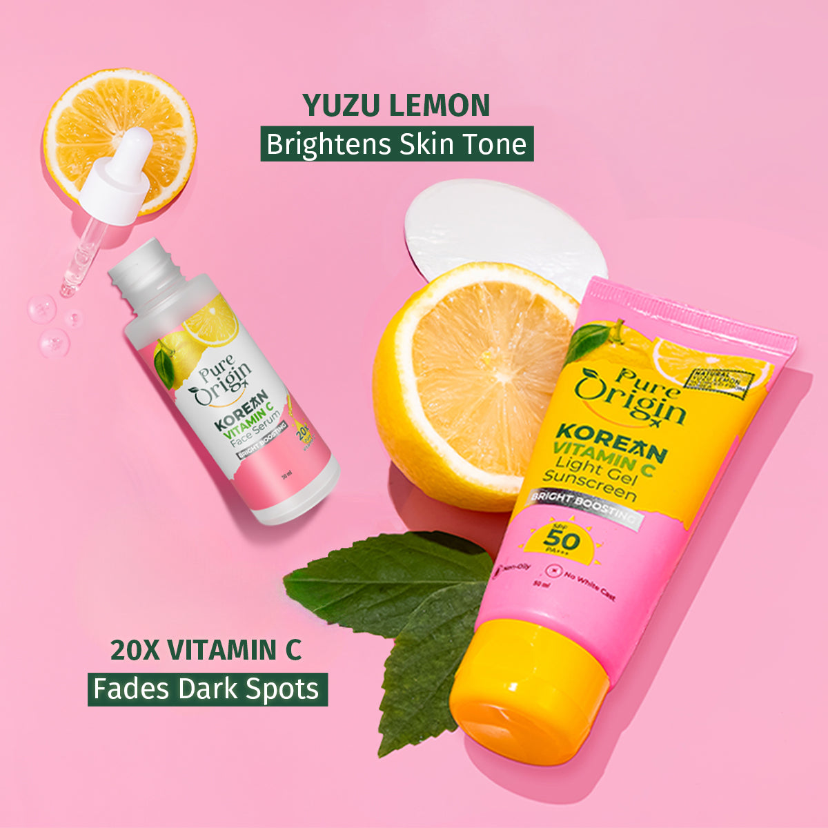 Korean Vitamin C Bright Boosting Serum + Sunscreen
