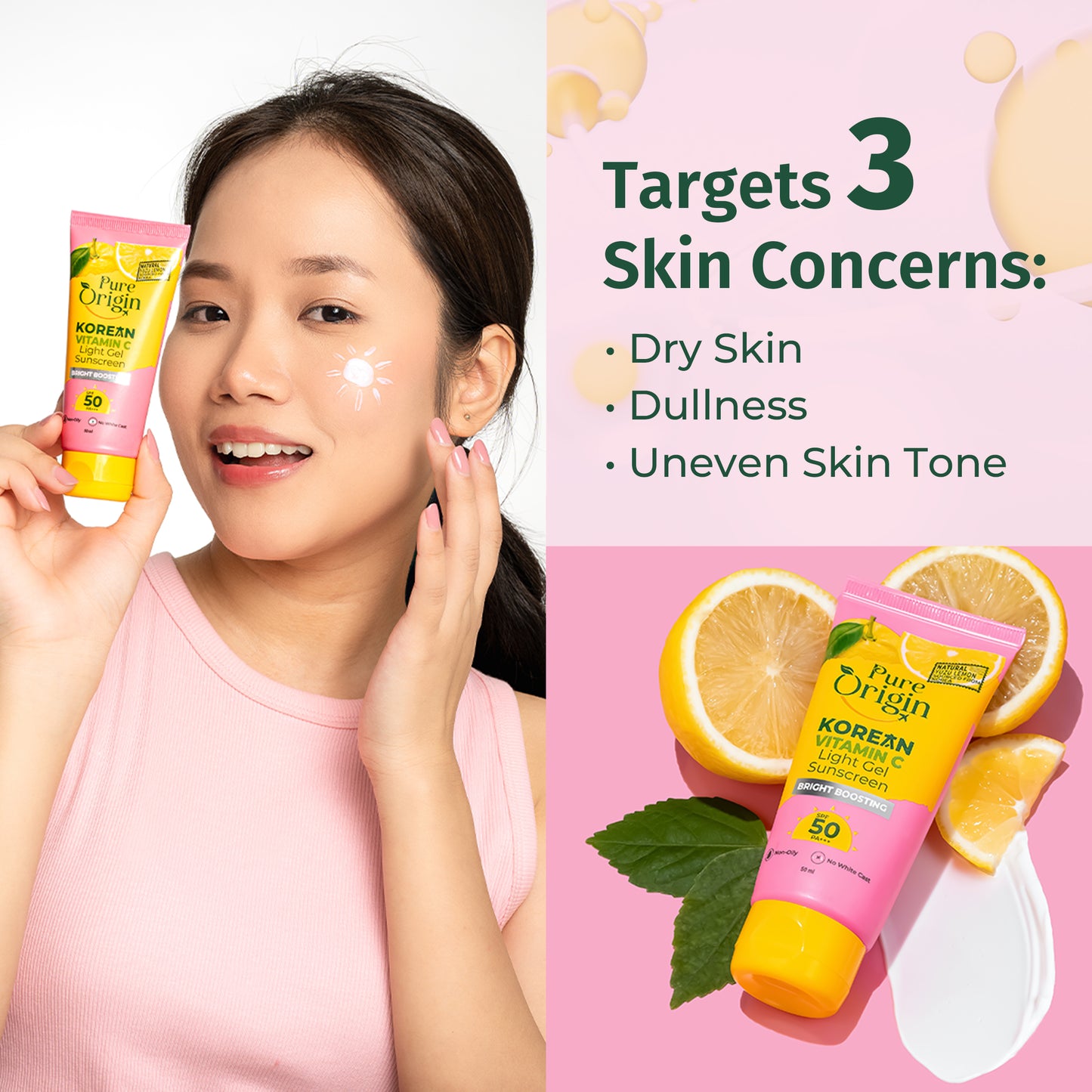 Korean Vitamin C Bright Boosting Light Gel Sunscreen | Pack of 2