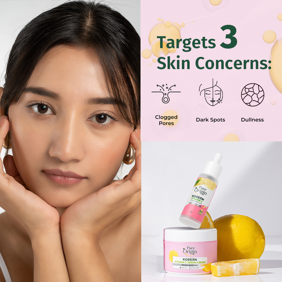 Korean Bright Boosting Yuzu Lemon Serum & Serum Cream Duo