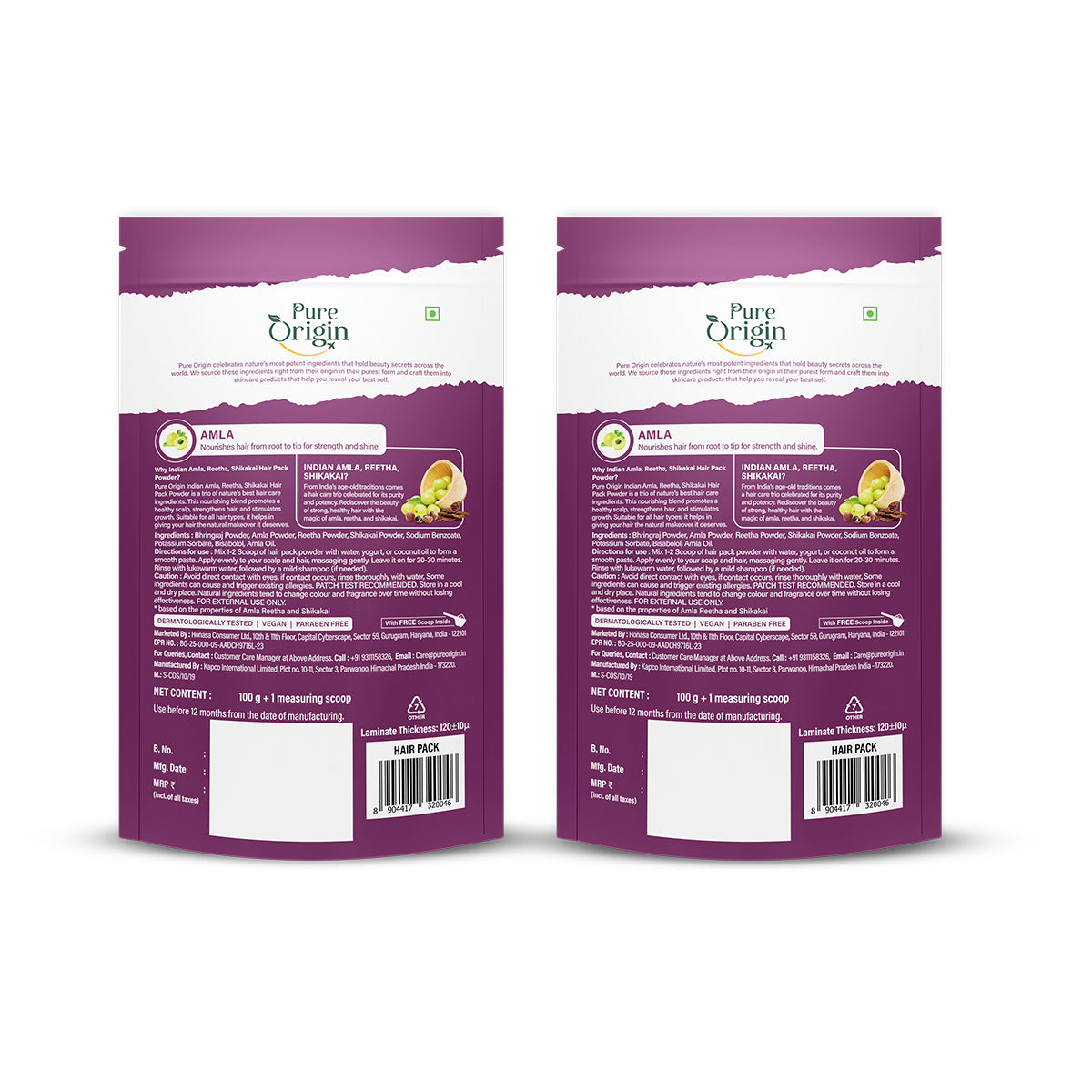 Indian Amla Reetha Shikakai Hair Pack Powder | Pack of 2