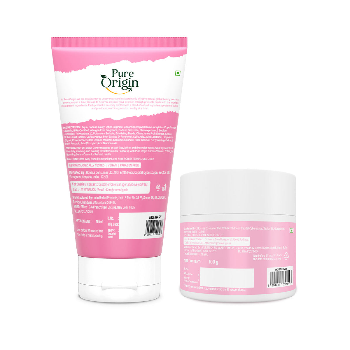 Korean Vitamin C Bright Boosting Face Wash & Moisturizer