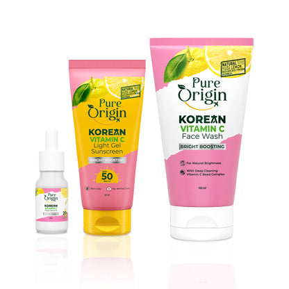 Korean Vitamin C Bright Boosting Daily Glow Up Trio - 10ml Serum
