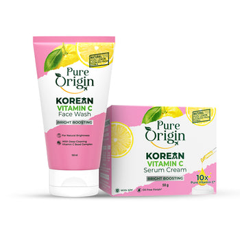 Korean Vitamin C Bright Boosting Face Wash & Serum Cream