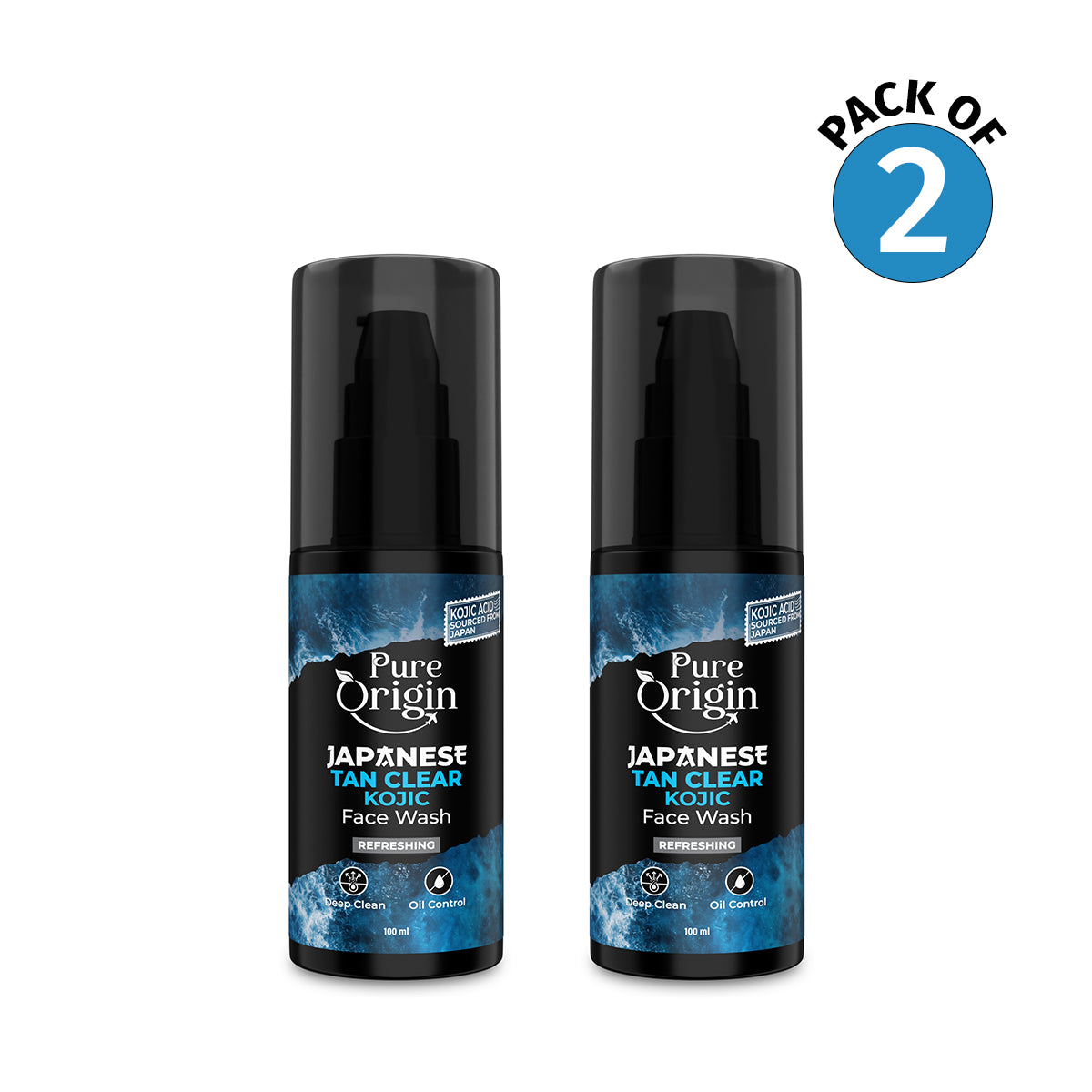 Pure Origin Japanese Tan Clear Kojic Face Wash pack of 2