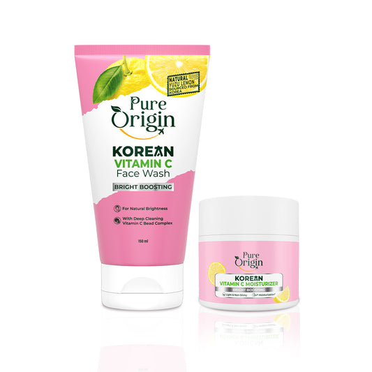 Korean Vitamin C Bright Boosting Face Wash & Moisturizer