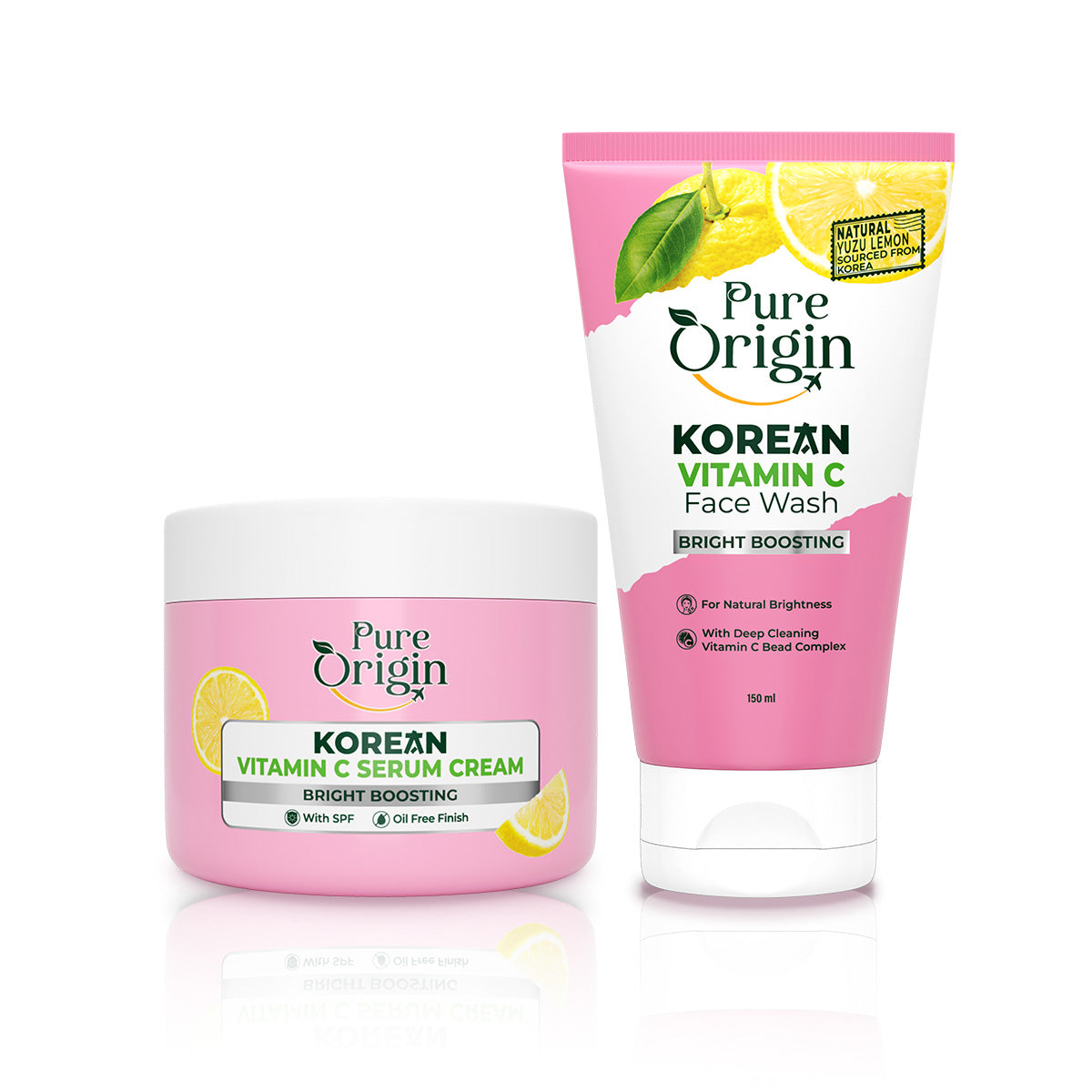 Korean Vitamin C Bright Boosting Face Wash & Serum Cream – Pure Origin ...