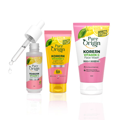 Korean Vitamin C Bright Boosting Daily Glow Up Trio - 30ml Serum