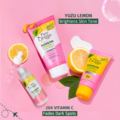 Korean Vitamin C Bright Boosting Daily Glow Up Trio - 30ml Serum