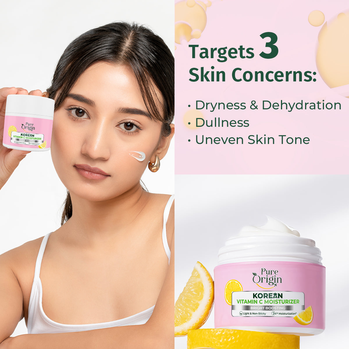Korean Vitamin C Bright Boosting Moisturizer - Pack of 3