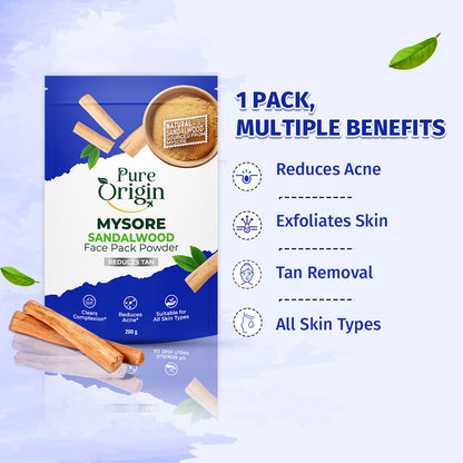 Multani Mitti, Mysore Sandalwood and Spanish Orange Face Pack Powder Combo