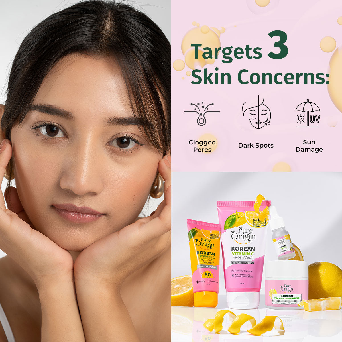 Korean Vitamin C Bright Boost Face Essentials Combo