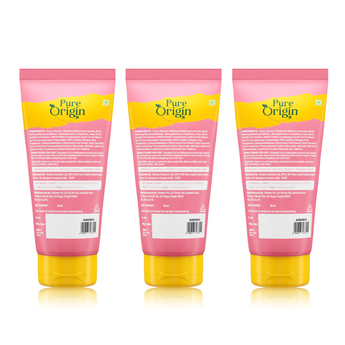 Korean Vitamin C Bright Boosting Light Gel Sunscreen | Pack of 3