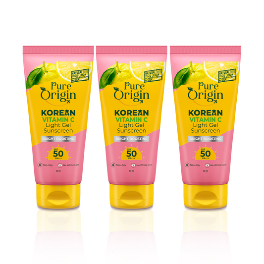 Korean Vitamin C Bright Boosting Light Gel Sunscreen | Pack of 3 - 50 ml