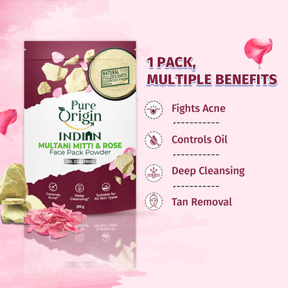 Multani Mitti & Rose Face Pack Powder