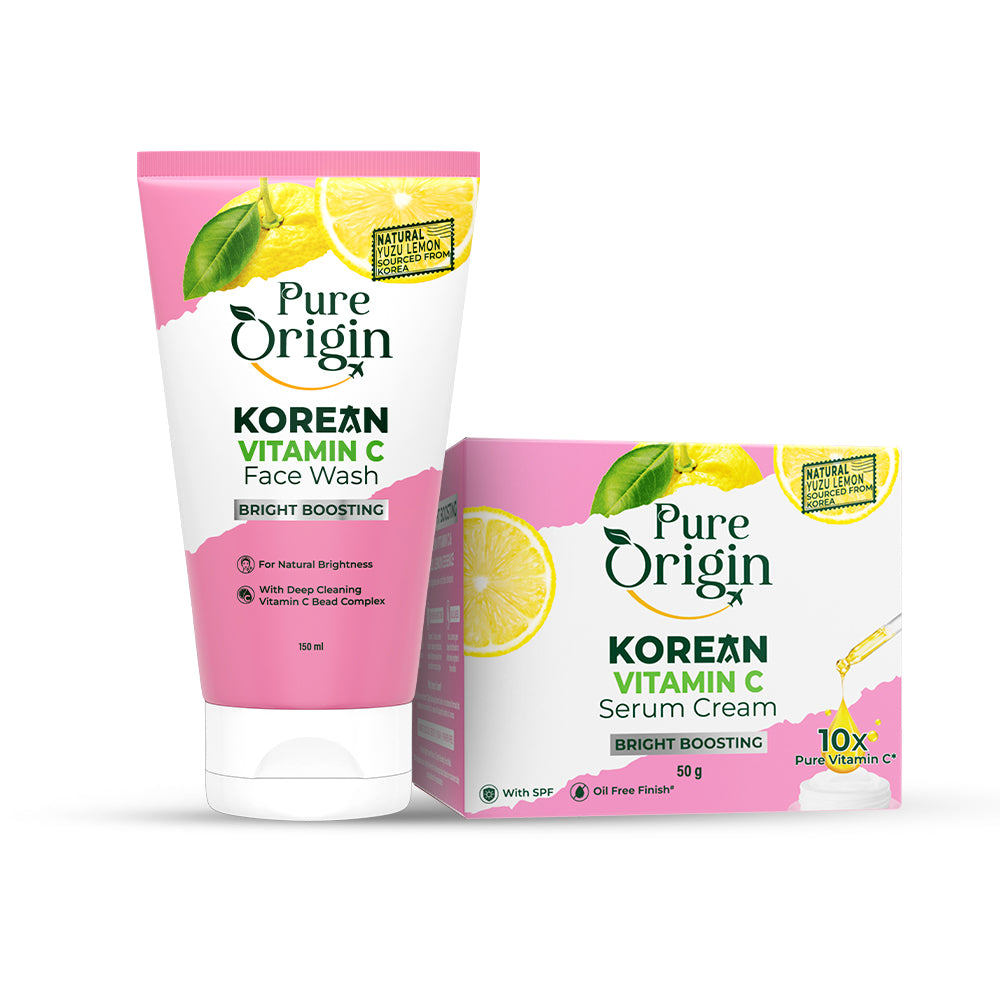 Korean Vitamin C Bright Boosting Face Wash & Serum Cream