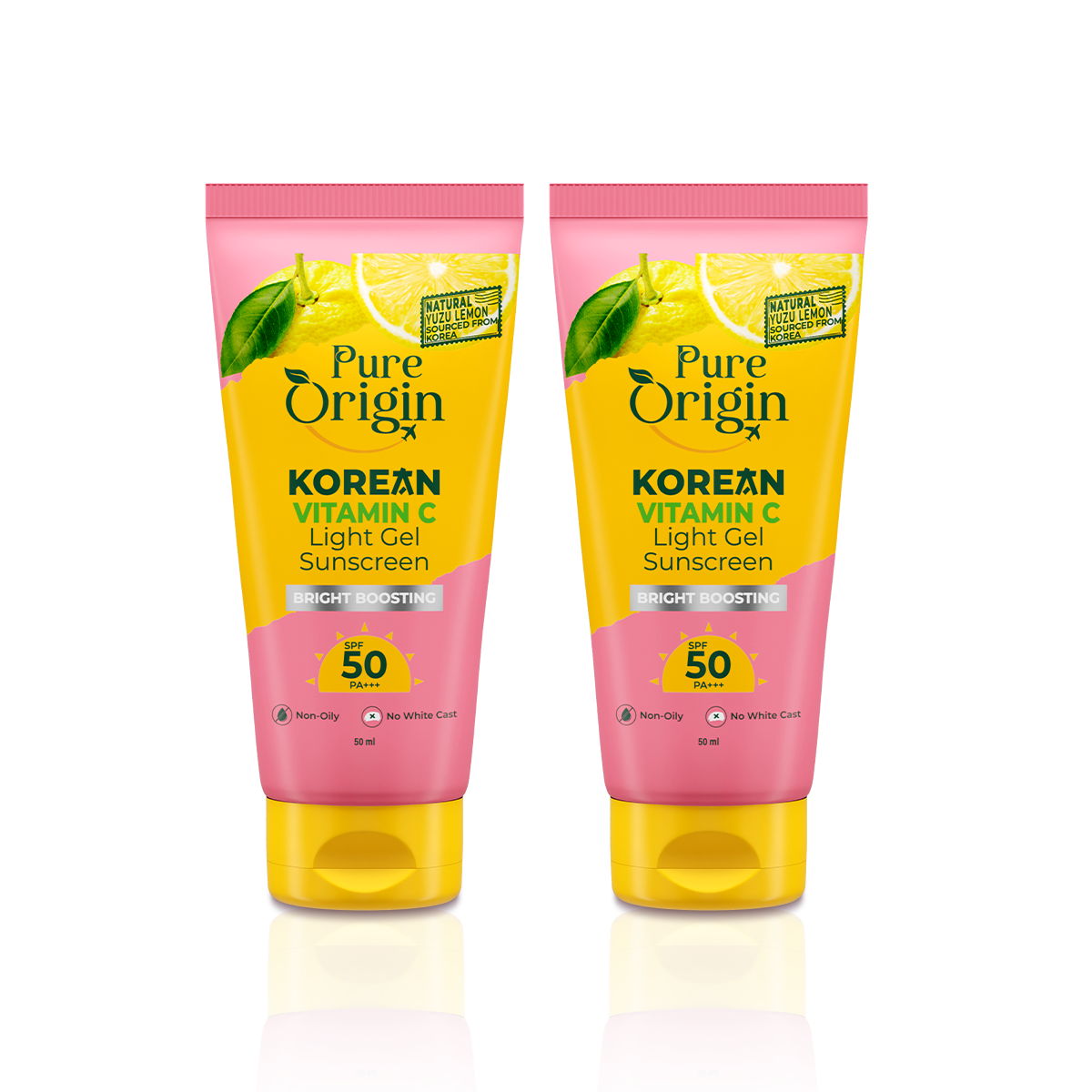 Korean Vitamin C Bright Boosting Light Gel Sunscreen | Pack of 2 - 50 ml